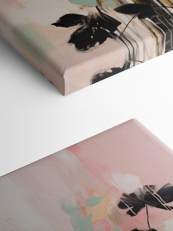 Painting of flowers on a white surface