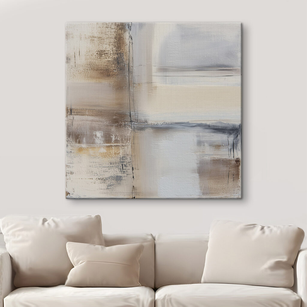 Painting of a white and brown square