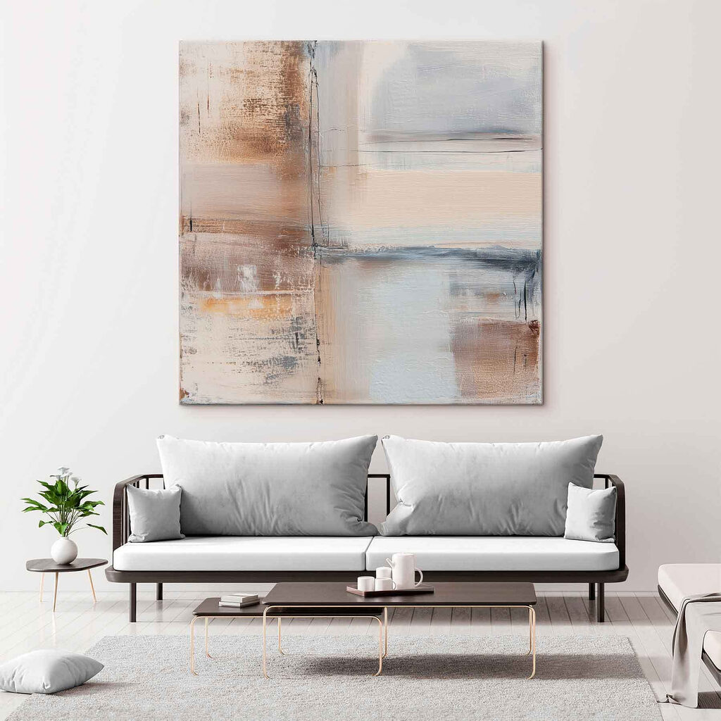 Painting of a white and brown square