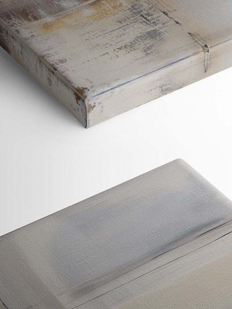 Painting of a white and brown square