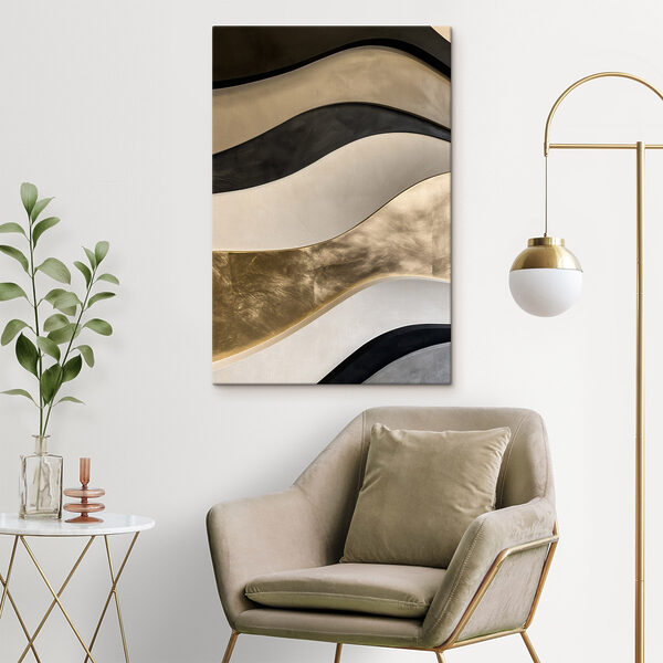 - Wavy patterns in neutral tones - Wavy patterns in neutral tones