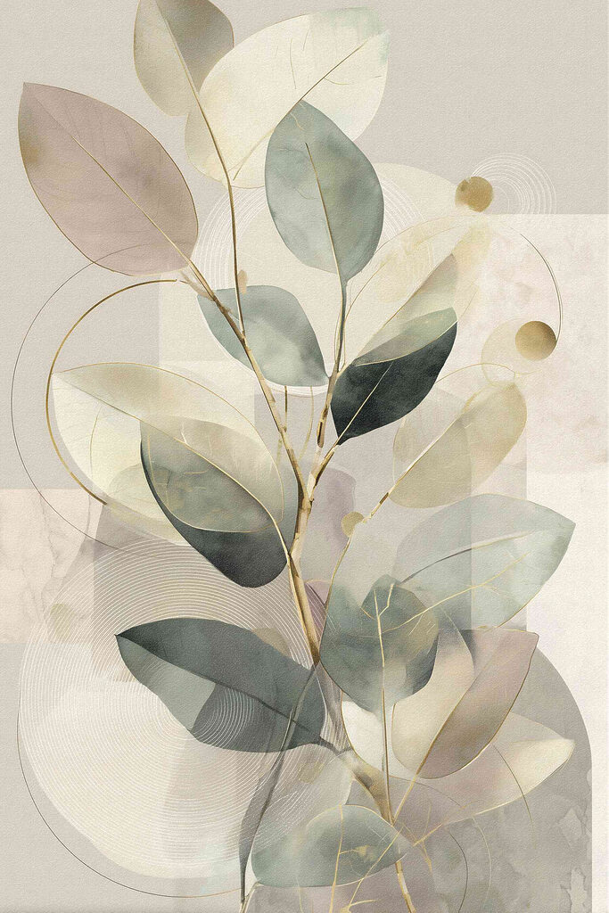 Soft tones and gentle leaf patterns Soft tones and gentle leaf patterns