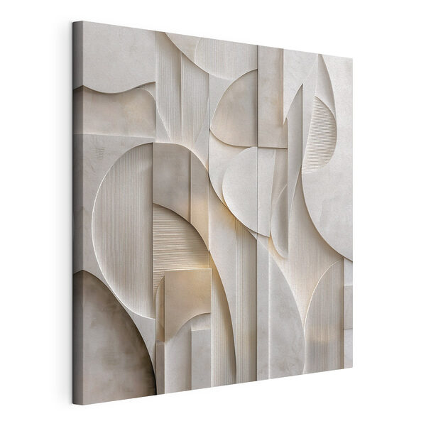 White wall with geometric shapes