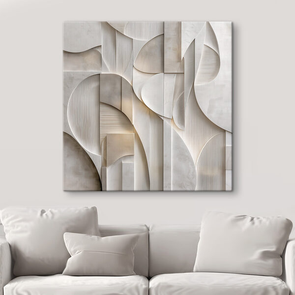 White wall with geometric shapes
