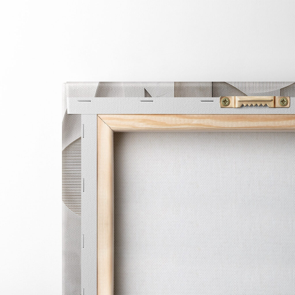 White wall with geometric shapes
