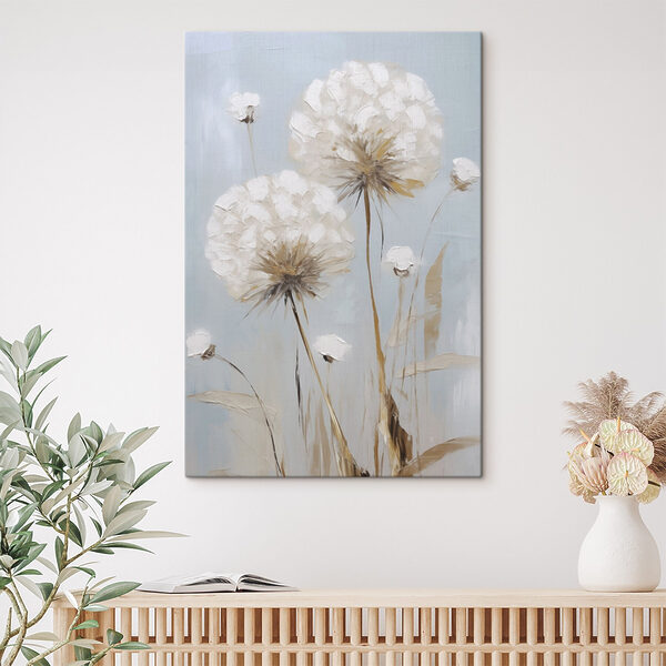 Painting of flowers on a blue background Painting of flowers on a blue background