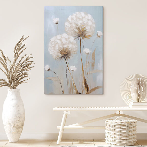 Painting of flowers on a blue background Painting of flowers on a blue background