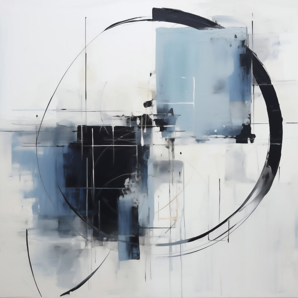 Painting of a circle and a black circle Painting of a circle and a black circle