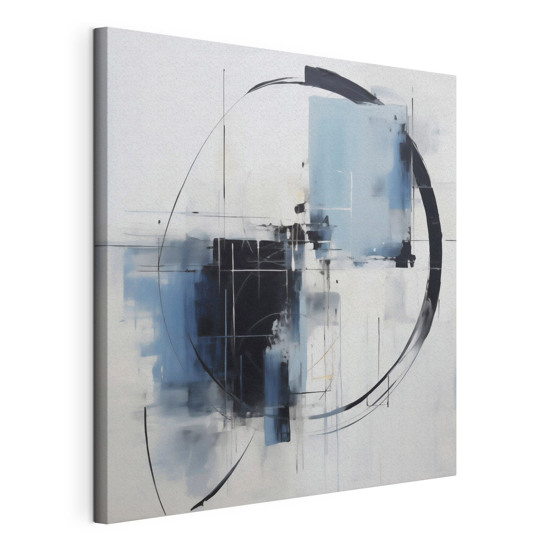 Painting of a circle and a black circle Painting of a circle and a black circle