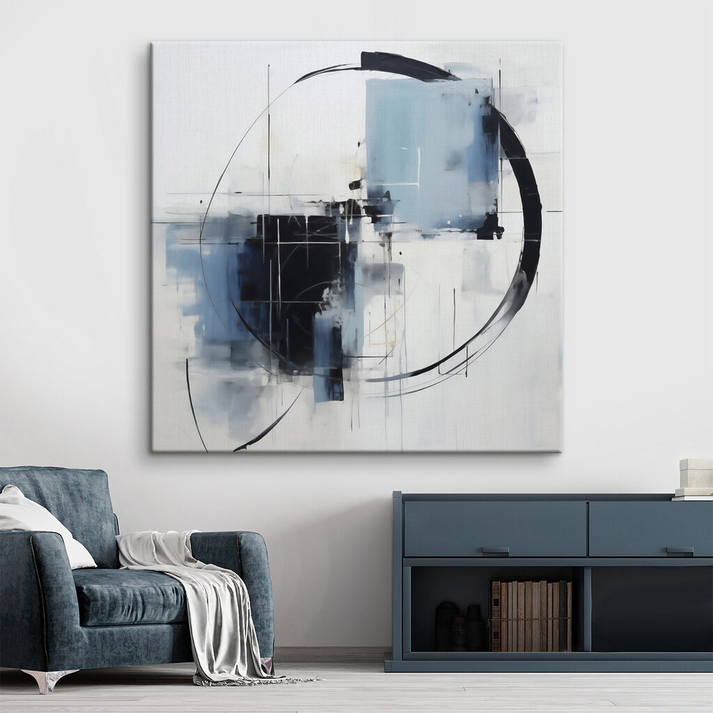 Painting of a circle and a black circle Painting of a circle and a black circle