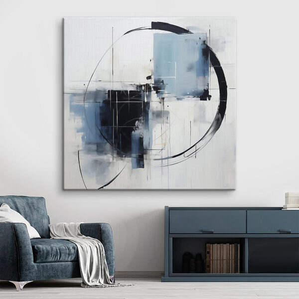 Painting of a circle and a black circle Painting of a circle and a black circle