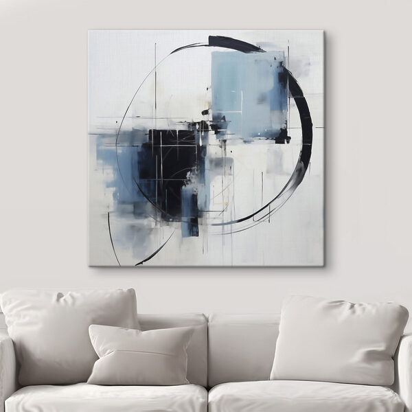 Painting of a circle and a black circle Painting of a circle and a black circle