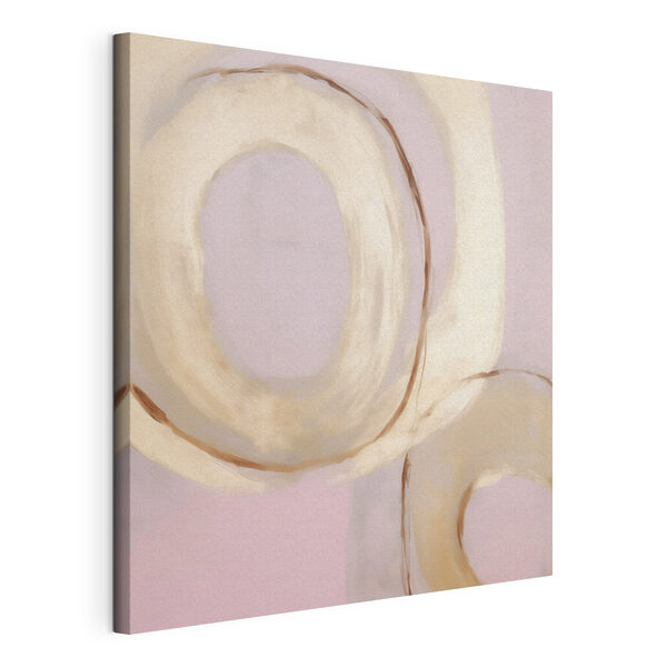 Painting of circles on a pink background