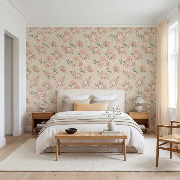 Motiv floral pe fond bej Motiv floral pe fond bej