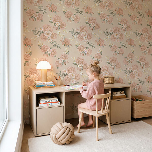 Motiv floral pe fond bej Motiv floral pe fond bej