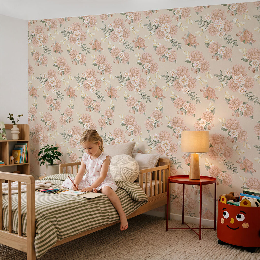 Motiv floral pe fond bej Motiv floral pe fond bej