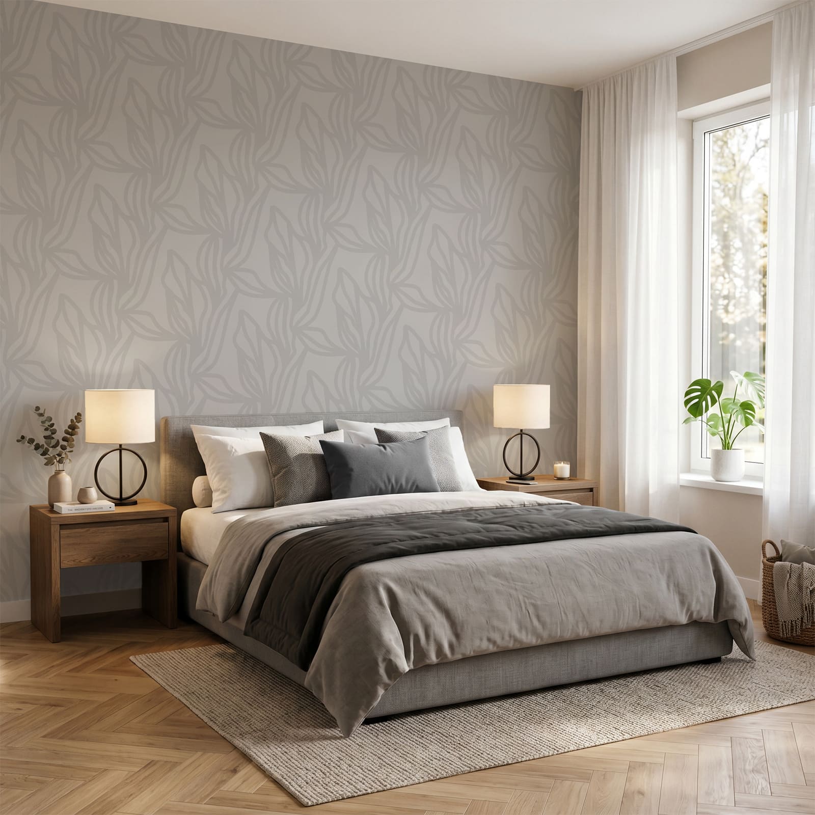 Model gri cu frunze