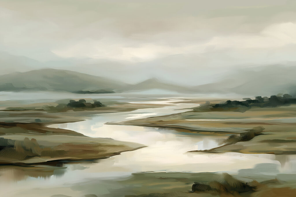 River running through a valley River running through a valley