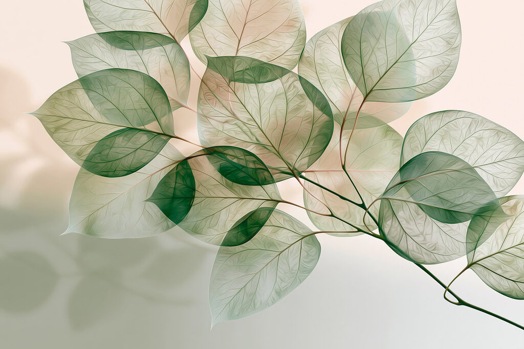 Translucent leaves in soft light