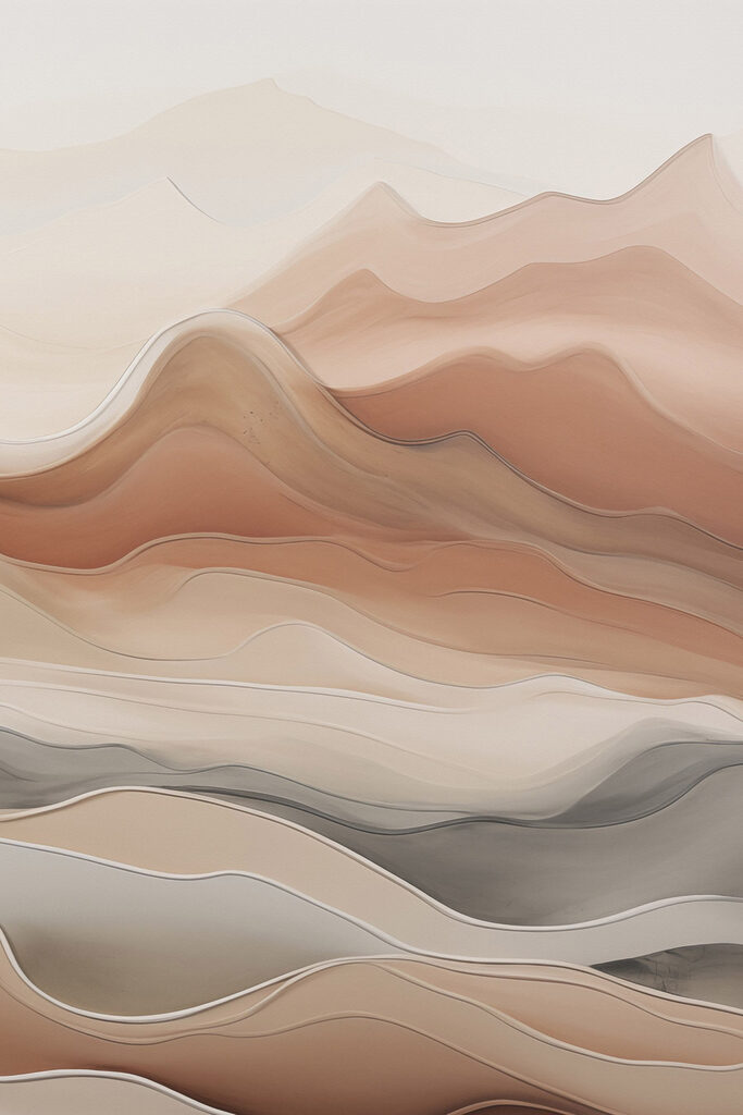 Serene waves in earthy tones