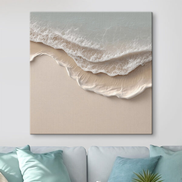 Waves and sand on a beach