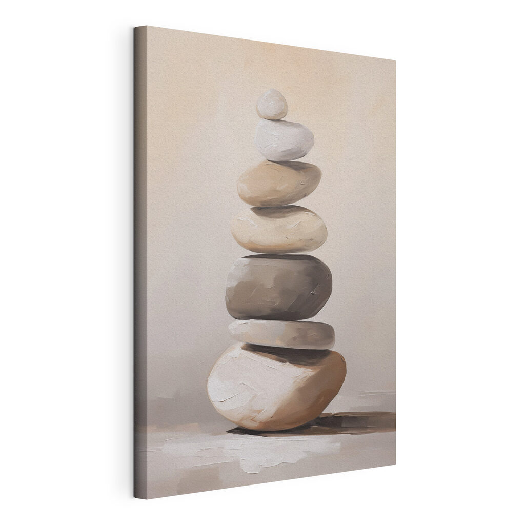 Stack of rocks on a table