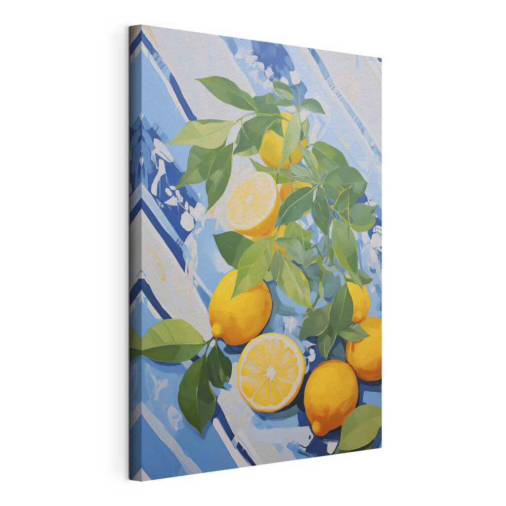 Painting of lemons and leaves