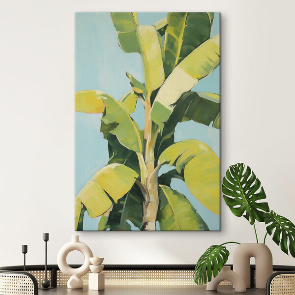 Banana tree with leaves
