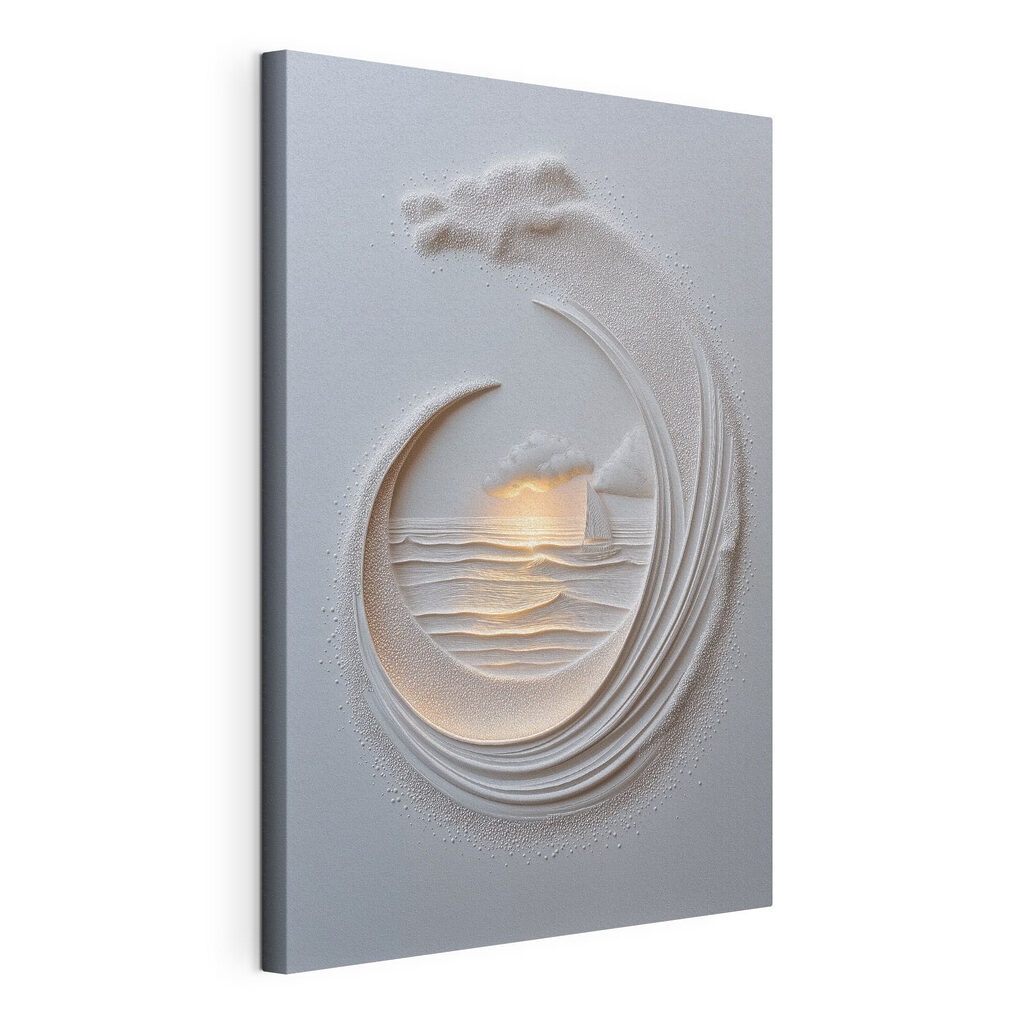 White paper cut out of a boat and a ship