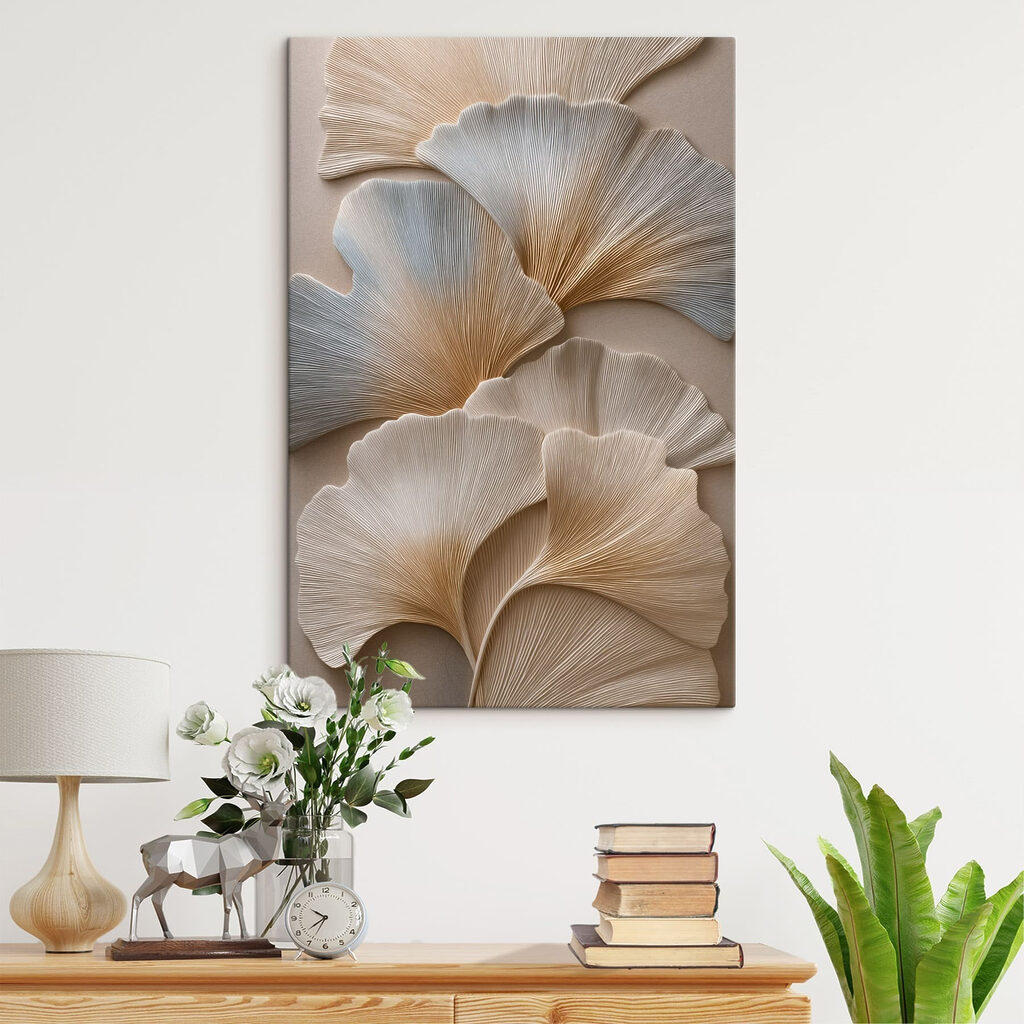 Delicate ginkgo leaf designs on display