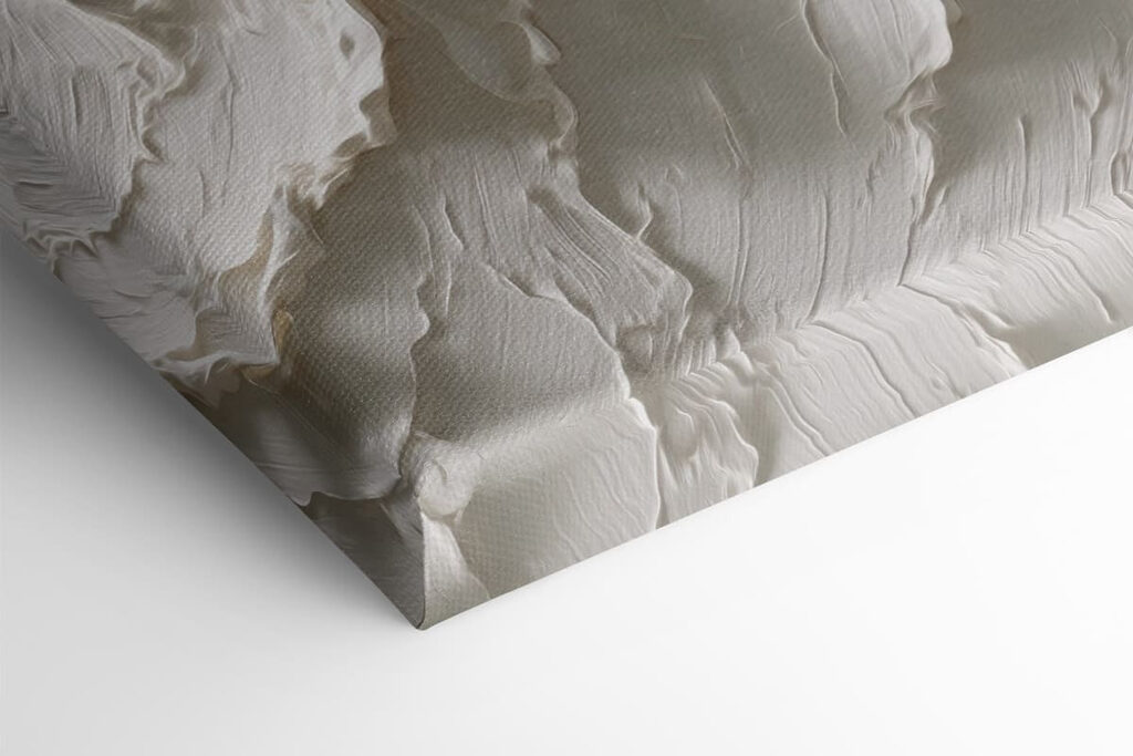 White wall with a mountain in the background