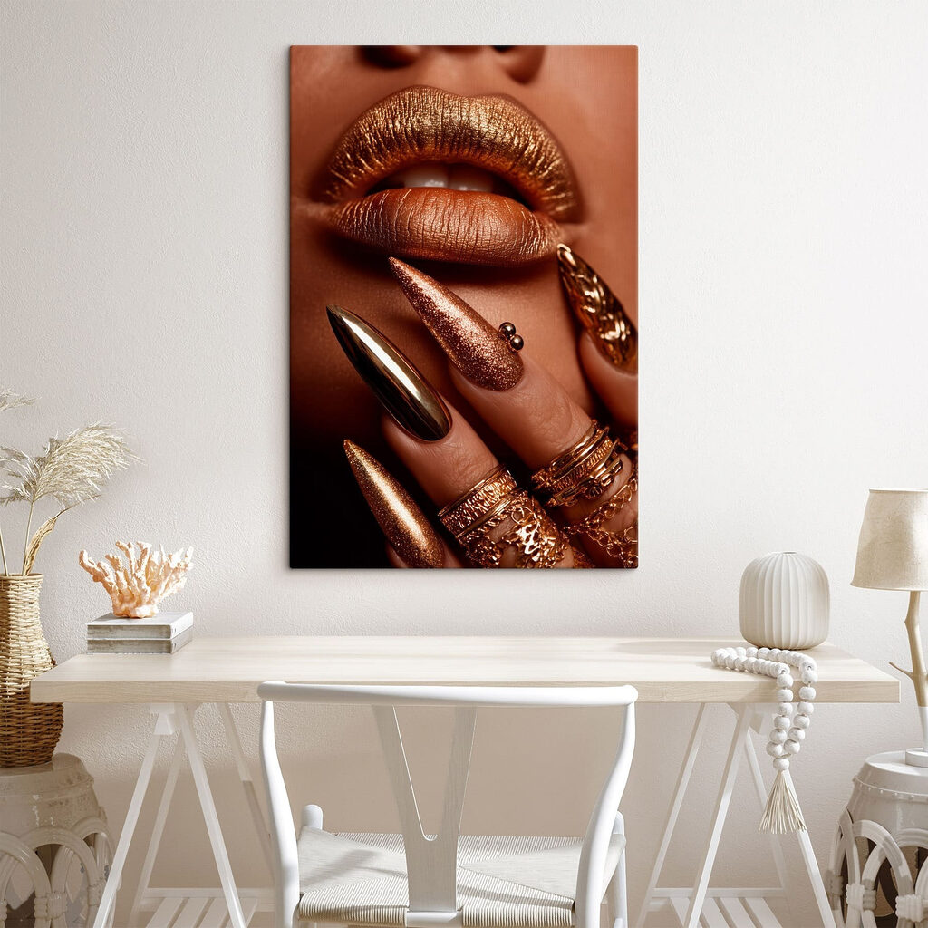 Glamorous nails and lips ensemble