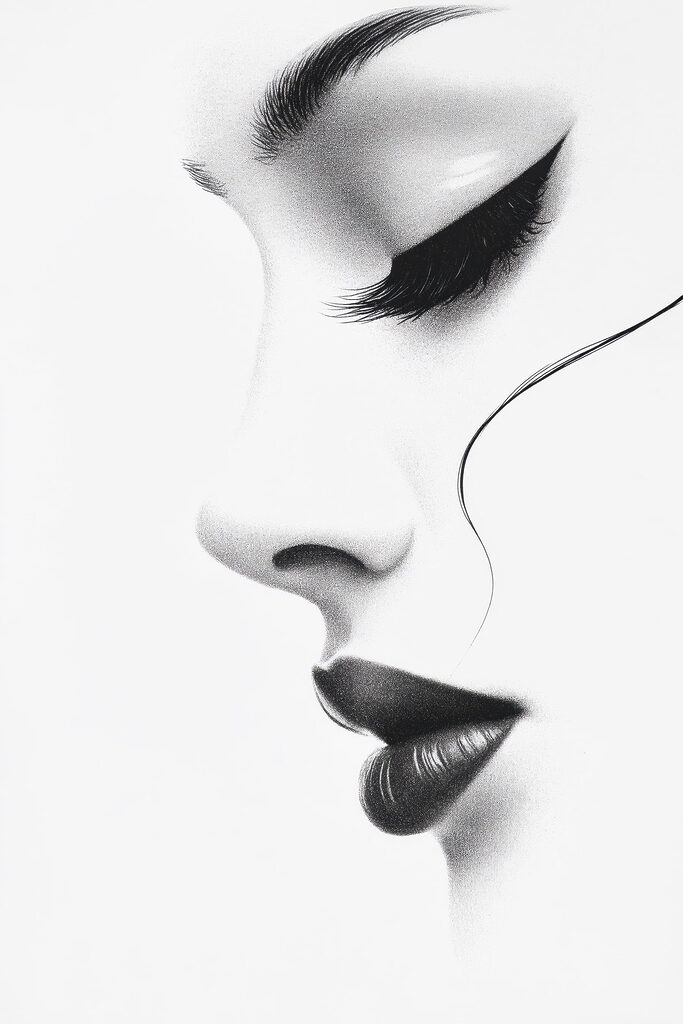 Elegant profile in monochrome shades Elegant profile in monochrome shades