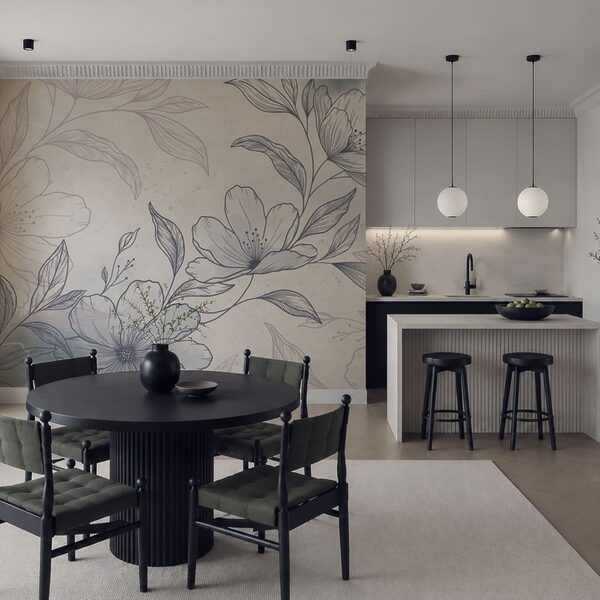 Desen cu flori și frunze Desen cu flori și frunze