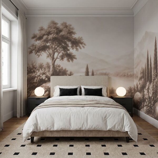 Peisaj cu copaci și un lac Peisaj cu copaci și un lac