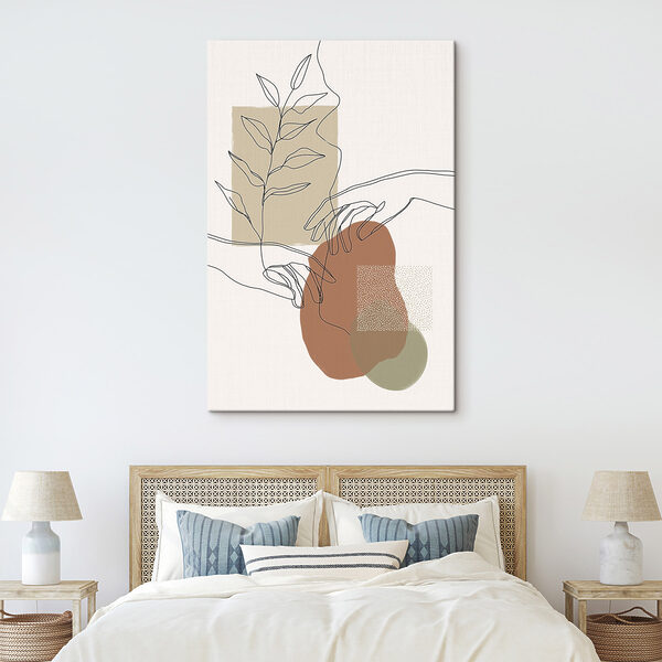 Drawing of a hand holding a plant Drawing of a hand holding a plant