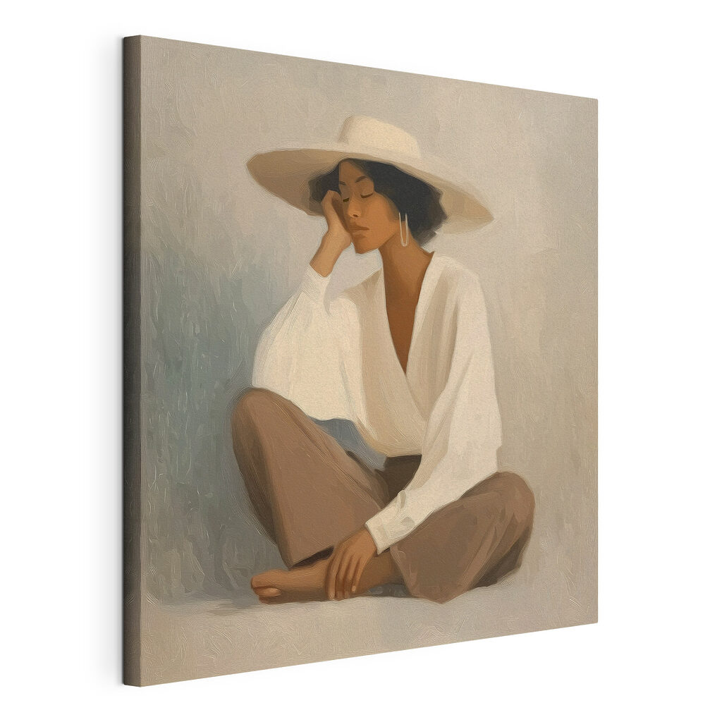 Woman sitting on the floor Woman sitting on the floor