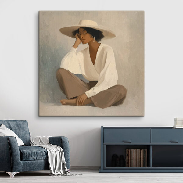 Woman sitting on the floor Woman sitting on the floor