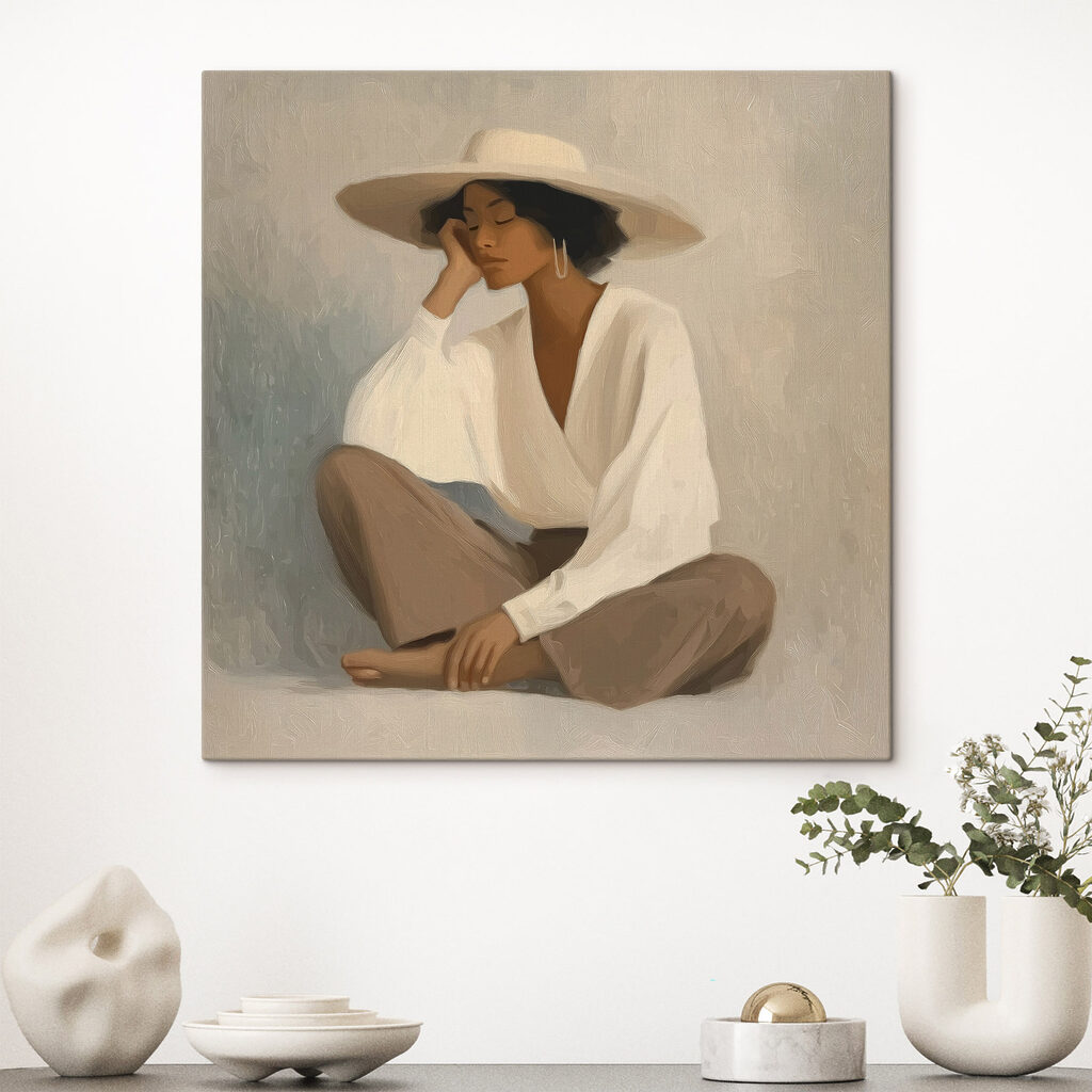 Woman sitting on the floor Woman sitting on the floor