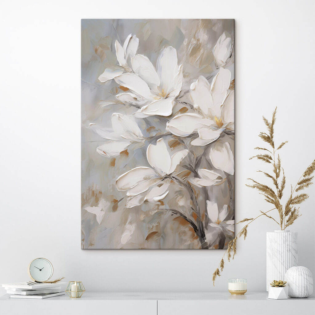 Painting of white flowers Painting of white flowers