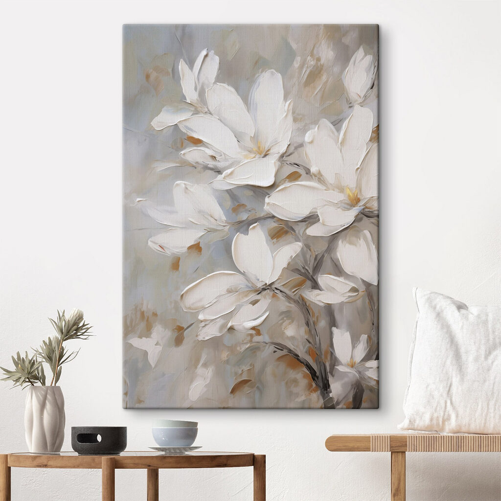 Painting of white flowers Painting of white flowers