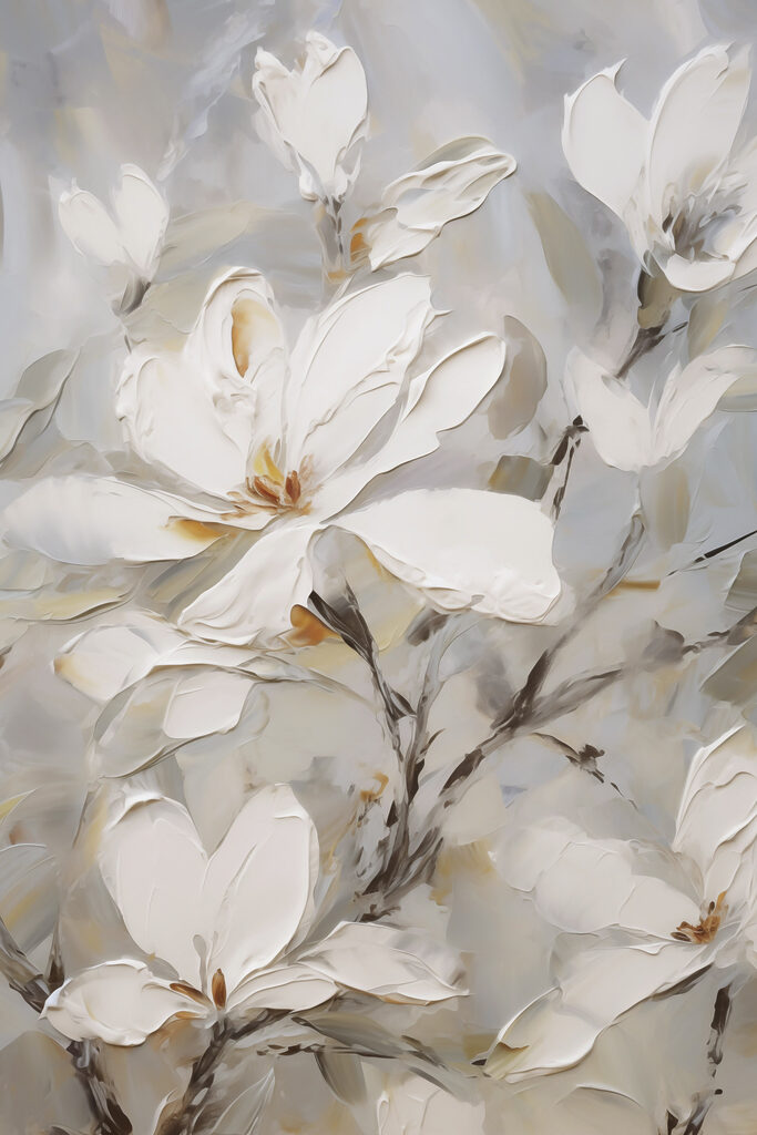Painting of white flowers Painting of white flowers