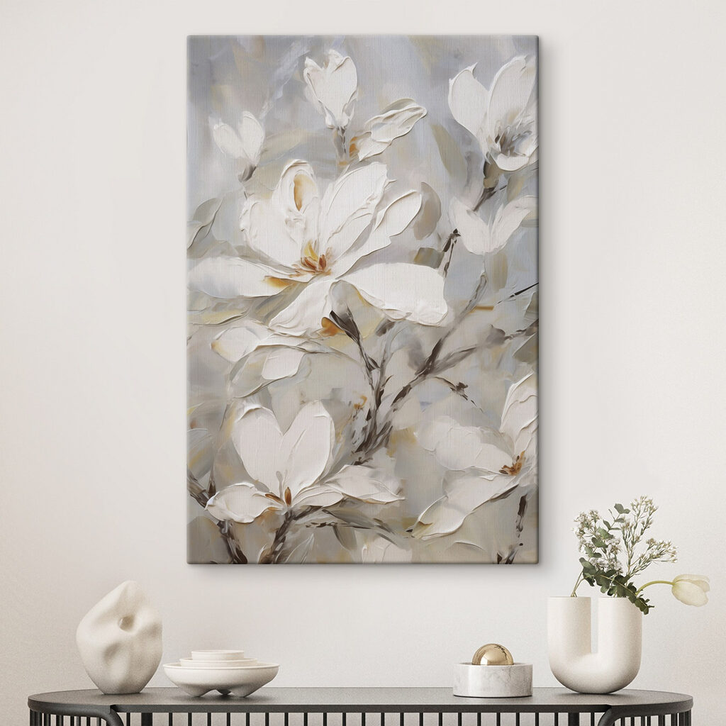 Painting of white flowers Painting of white flowers