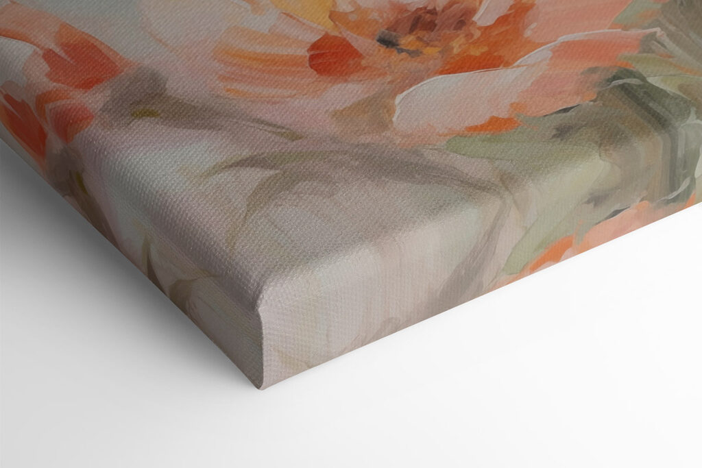 Painting of flowers on a white surface Painting of flowers on a white surface