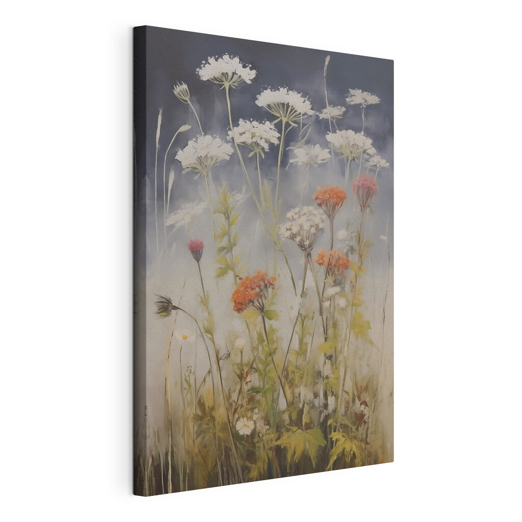 Painting of flowers in a field