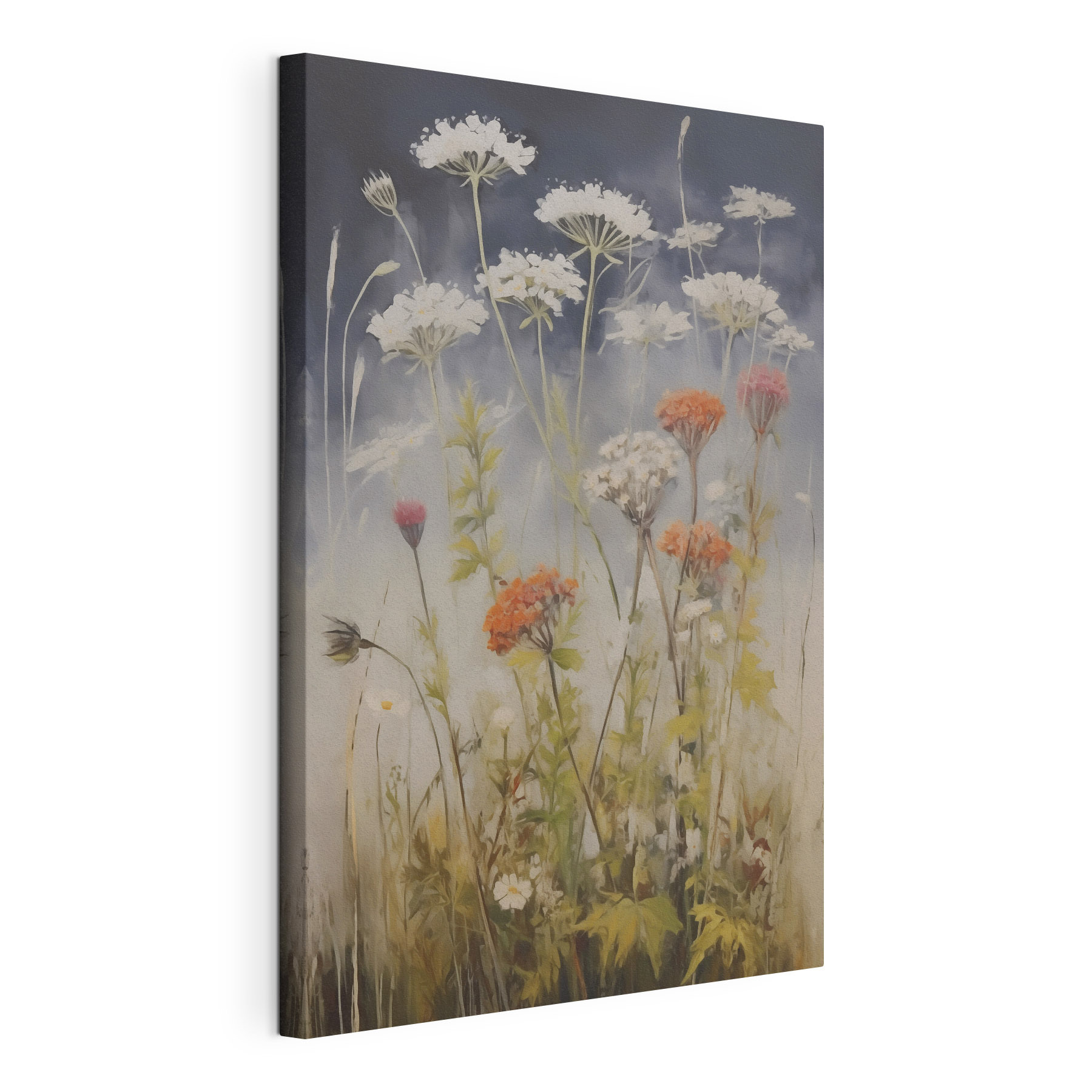 Painting of flowers in a field