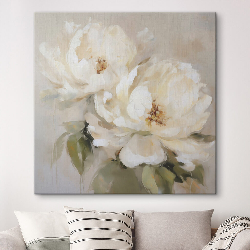 Painting of white flowers Painting of white flowers