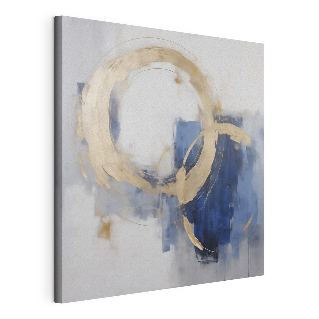 Painting of circles and blue and white Painting of circles and blue and white