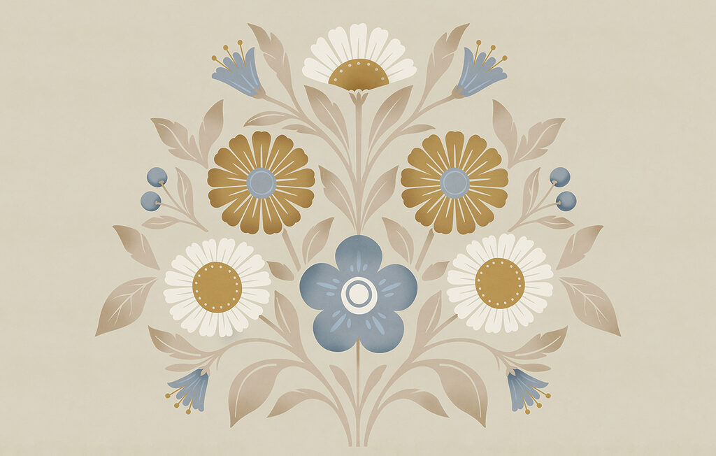 Flower design on a wall
