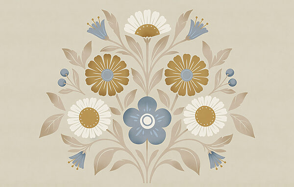 Flower design on a wall